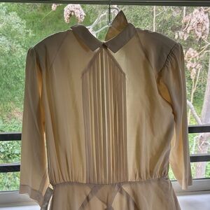 Vintage Emmanuelle Khanh Elegant Cream Dress